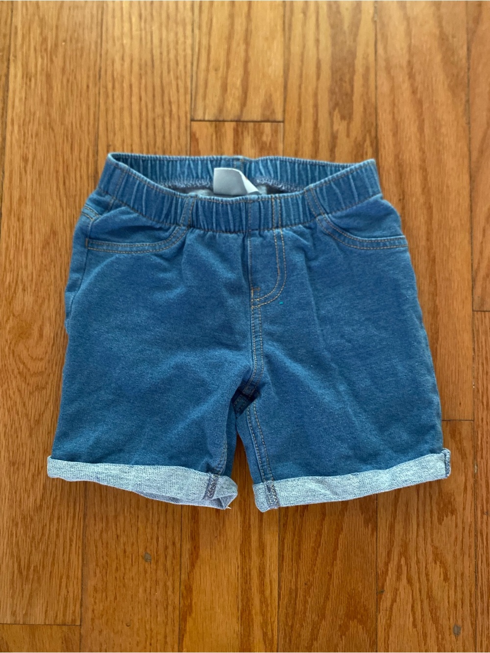 Cat & Jack Blue Denim-Look Elastic Waist Shorts